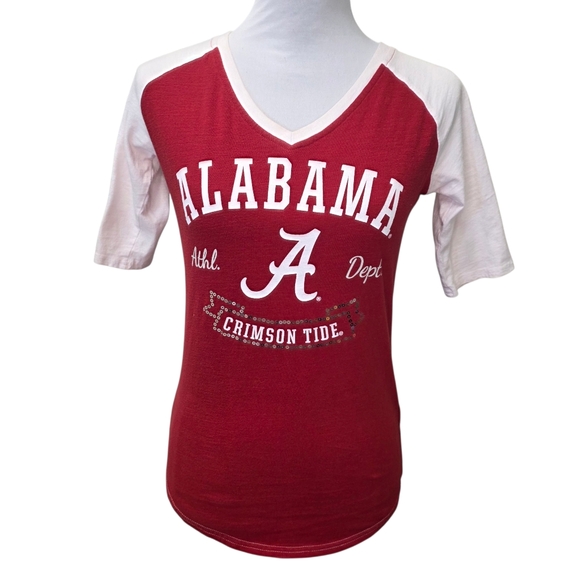 Alabama Crimson Tide Women's T-Shirt V-Neck Size Small - Picture 1 of 8